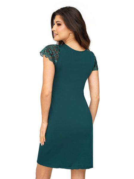 Elegant nightdress with lace - Melania green - 2