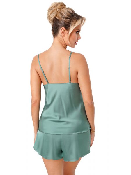 Classic satin pajamas - Ella 1/2 light green - 2