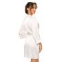 Satin dressing gown with lace - Mari ecru - 4