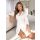 Satin dressing gown with lace - Mari ecru