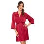 Satin dressing gown with lace - Mari burgundy - 3