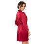 Satin dressing gown with lace - Mari burgundy - 4