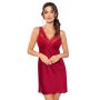 Satin nightdress with lace - Mari burgundy - 3