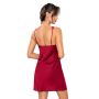 Satin nightdress with lace - Mari burgundy - 4