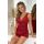 Satin pajamas with lace - Mari 1/2 burgundy