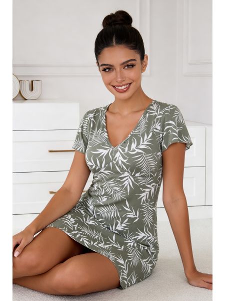 Women's nightdress - Paloma olive green