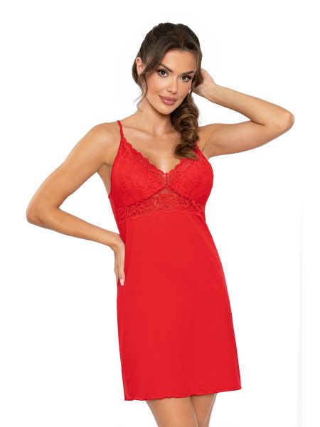 Sensual nightdress with lace - Gabi red